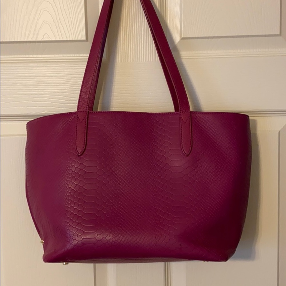 Gigi New York Embossed Python Leather Teddie Tote - image 4